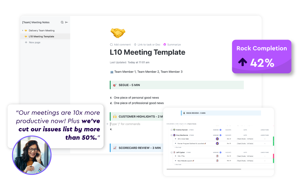 L10 Meeting Template (Built Directly in ClickUp)